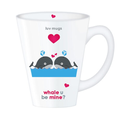 whale u be mine latte mug